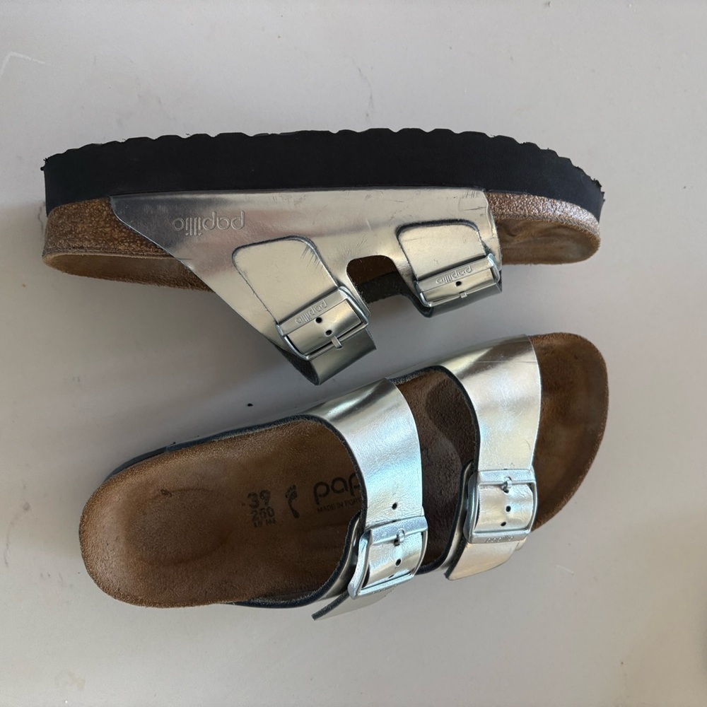 Metallic Papillo Birkenstock sandals